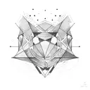 simple geometric sleeve with thick lines tattoo design idea