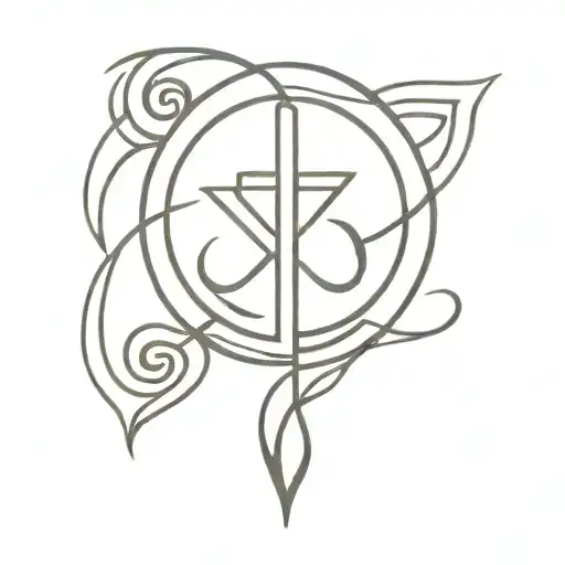 unalome Buddhist symbol incorporated tattoo design idea