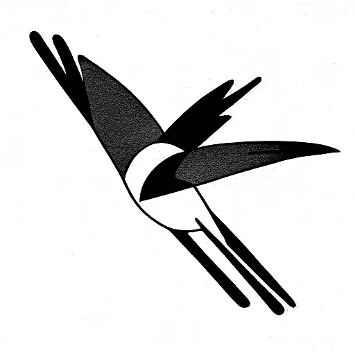 sleek flying American Robin line art tattoo  tattoo design idea