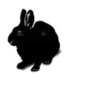 a black rabbit on a leash tattoo design idea