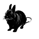 a black rabbit on a leash tattoo design idea