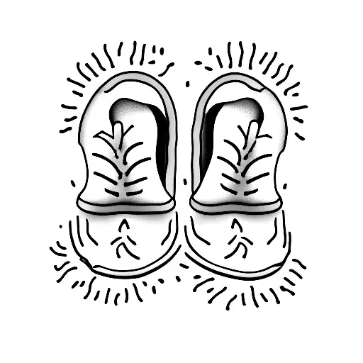 A pair of tiny footprints, representing your son's first steps, with his birthdate incorporated into the design tattoo design idea