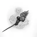 goth Crow  tattoo design idea