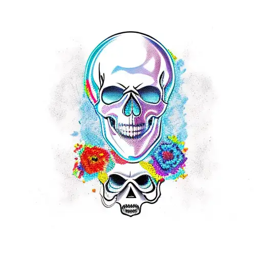 cowboy skull  tattoo design idea