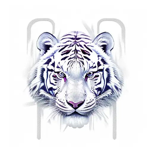 full body white tiger tattoo design idea