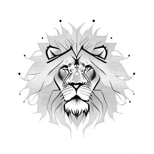 lion angry full body tattoo design idea