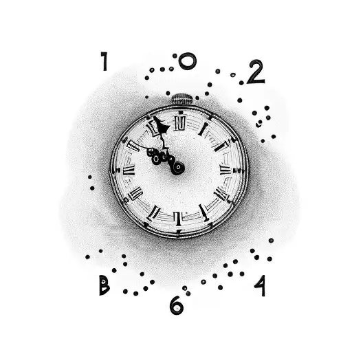 melting clock tattoo design idea