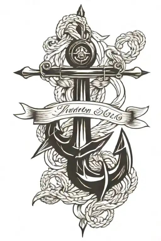 anchor with 1986 year tattoo design idea