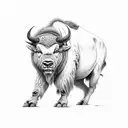 buffalo storm mountains tattoo design idea