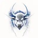 buffalo storm mountains tattoo design idea