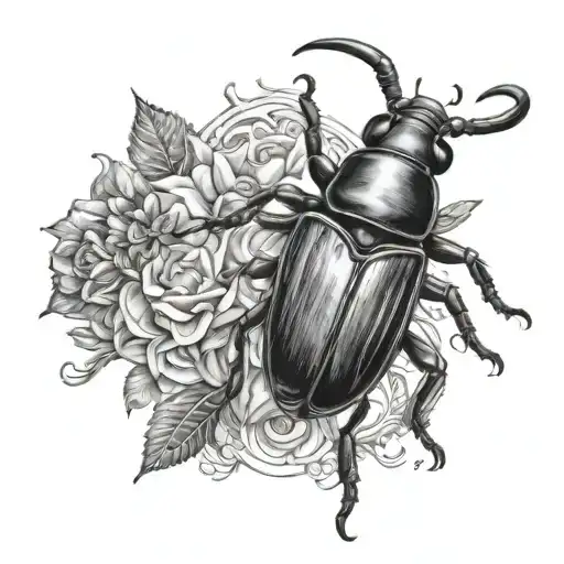 stag beetle tattoo design idea