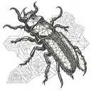 stag beetle tattoo design idea
