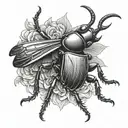 stag beetle tattoo design idea