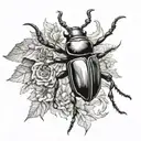 stag beetle tattoo design idea