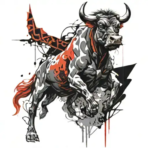 raging bull tattoo design idea