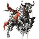 raging bull tattoo design idea