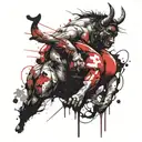 raging bull tattoo design idea