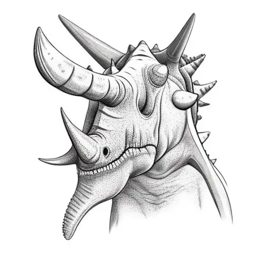 Triceratops tattoo design idea