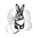 black rabbit of inlay tattoo design idea