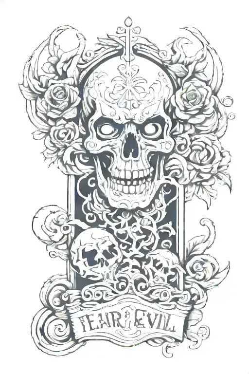 fear no evil   tattoo design idea
