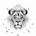 lion with cub jn front tattoo design idea