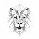 lion with cub jn front tattoo design idea