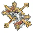 jesus cross, 47 number,  tattoo design idea