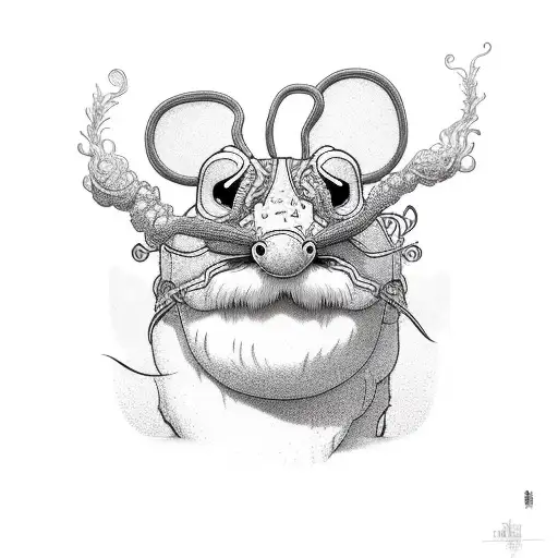 Noodle with whiskers tattoo design idea