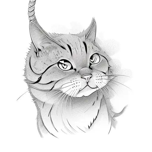 Noodle with whiskers tattoo design idea