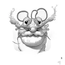 Noodle with whiskers tattoo design idea