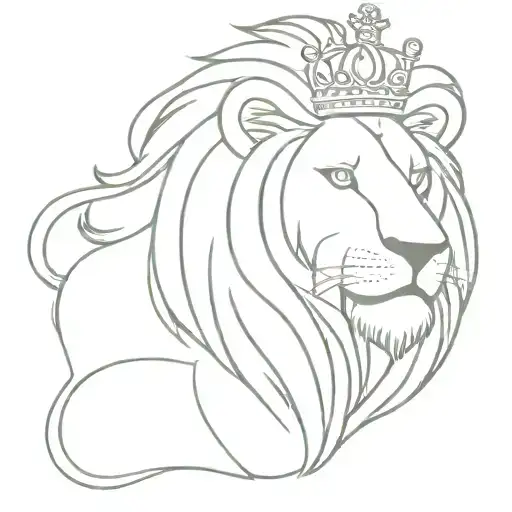 lion roaring wearing a crown. Jermani in bubble cursive letters, add a scripture that has to do with fear, clouds an sun tattoo design idea