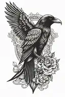 raven with playboy bunny  tattoo design idea