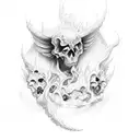 hell and heaven tattoo design idea