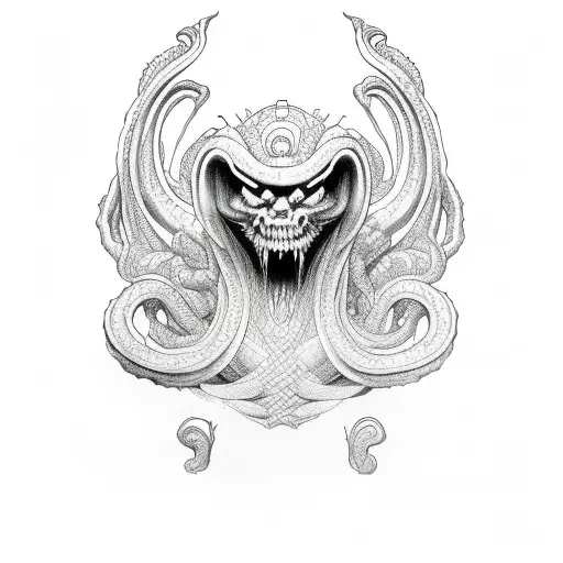 Hydra with three heads  tattoo design idea