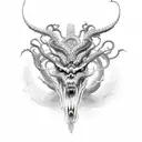 Hydra with three heads  tattoo design idea