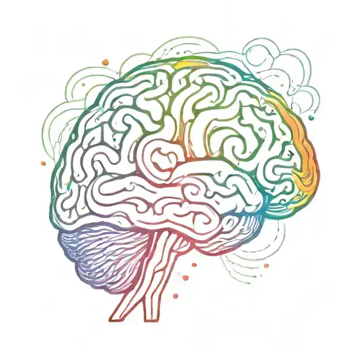 A tattoo design of a rainbow-colored brain to symbolize the client's support for the LGBTIQ community and awareness of mental health conditions like ADHD and epilepsy tattoo design idea