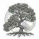 A tree of life with brain waves as roots, representing strength and growth in overcoming epilepsy challenges tattoo design idea