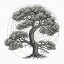 A tree of life with brain waves as roots, representing strength and growth in overcoming epilepsy challenges tattoo design idea