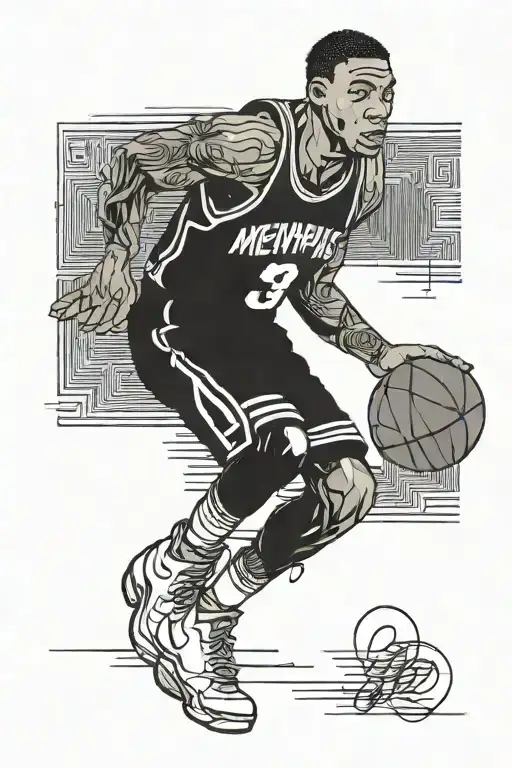 Memphis with basketball jersey tattoo design idea