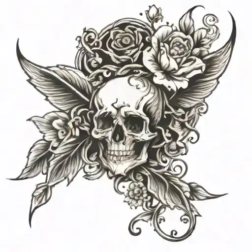 black and white filler  tattoo design idea