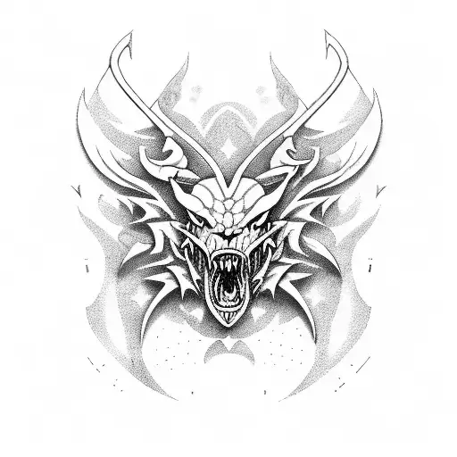 A mythical creature from The Witcher universe engaged in a sports activity tattoo design idea