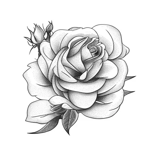 roses peonies forgetmenot tattoo design idea