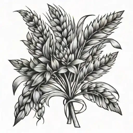 w and wheat stock tattoo design idea