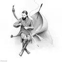 flute with arrow  tattoo design idea