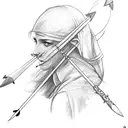 flute with arrow  tattoo design idea