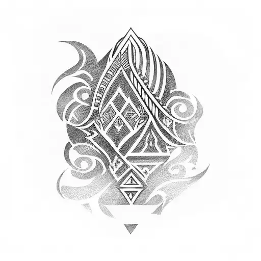 Hawaiian tribal sleeve tattoo design idea