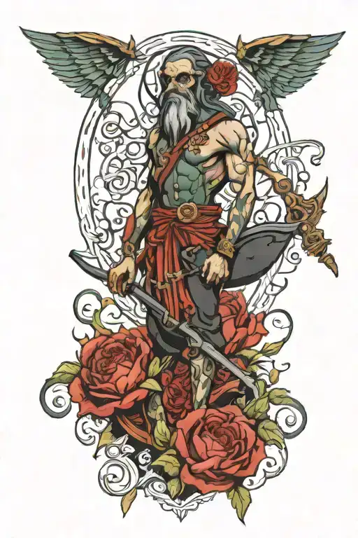 charon boatman from hades tattoo design idea