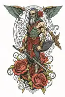 charon boatman from hades tattoo design idea