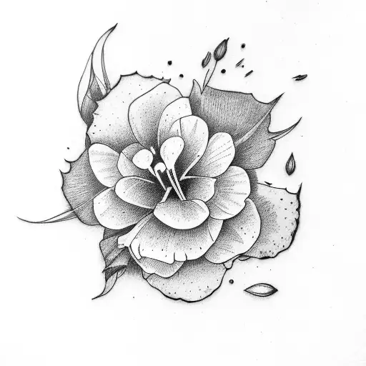 january, october, november, and april birth flowers in bouquet  tattoo design idea