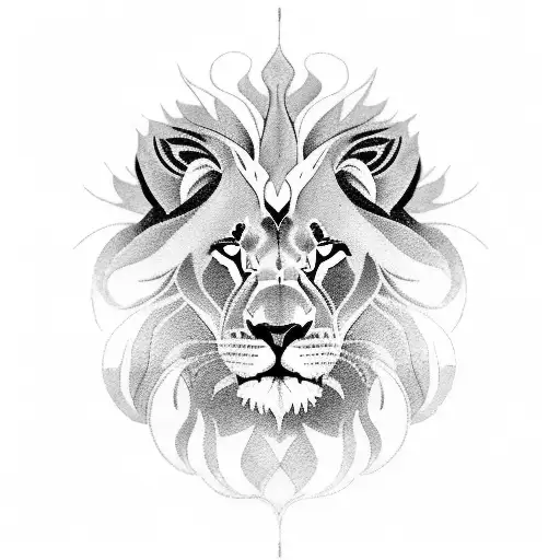 A sleeve Tattoo of A Lion surrounded on all sides by the birth flowers for March, April, May, June, and October tattoo design idea